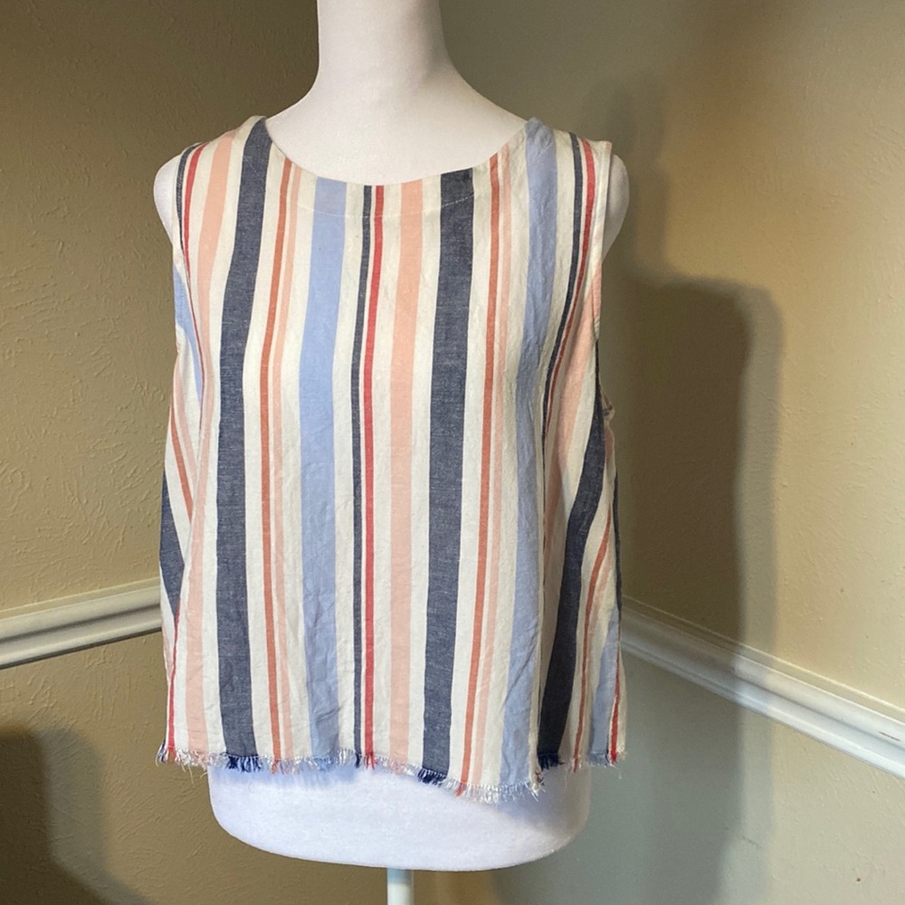 Supply & Demand White/Blue/Red Strip Tank